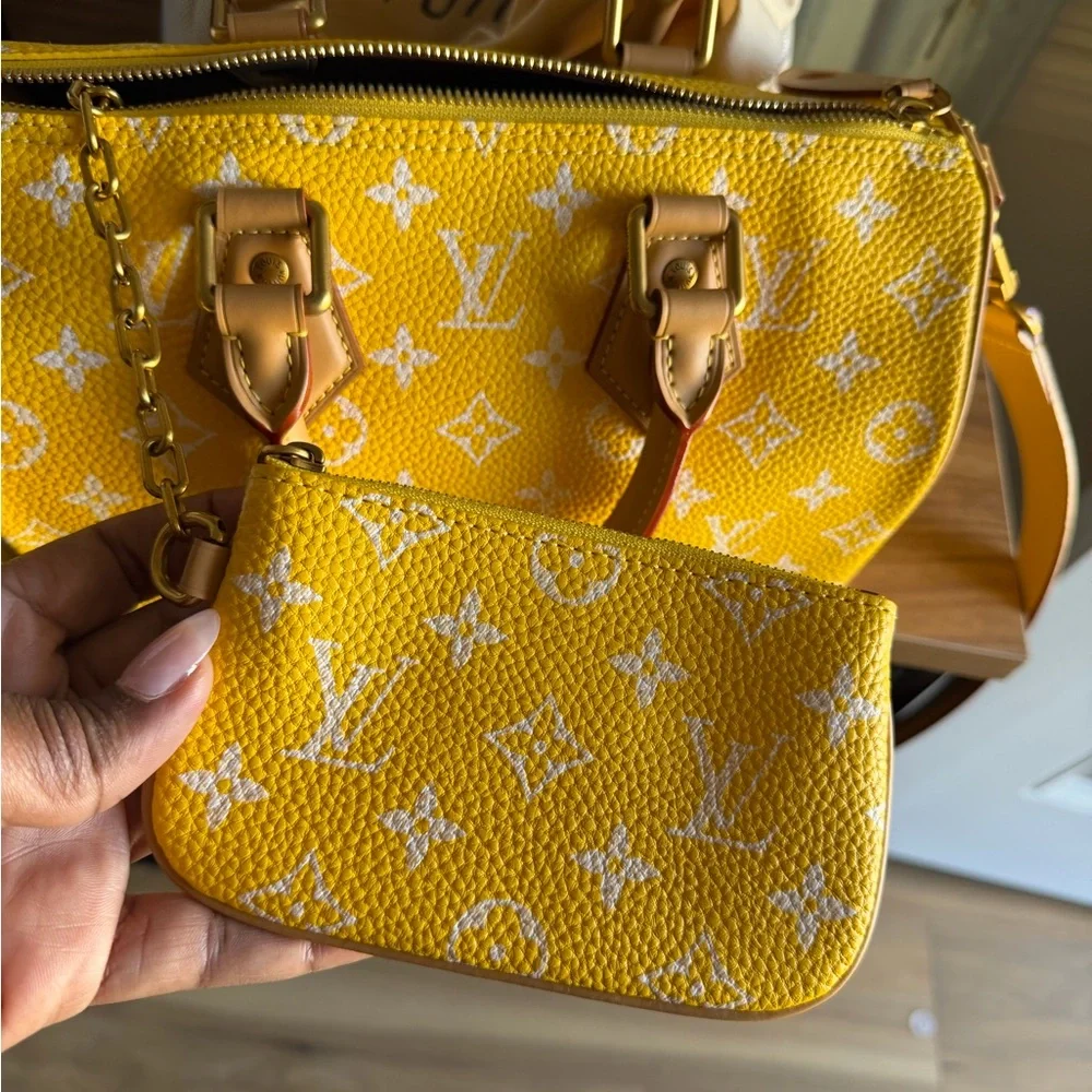 Louis Vuitton Yellow Monogram Mini Satchel with Natural Leather Trim - Picture 7 of 10